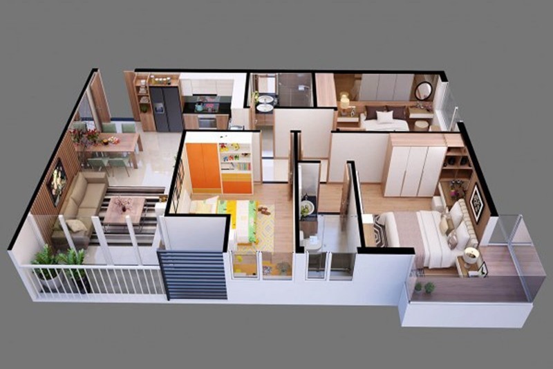 Bố trí bếp trong căn chung cư giúp tăng sự tiện nghi