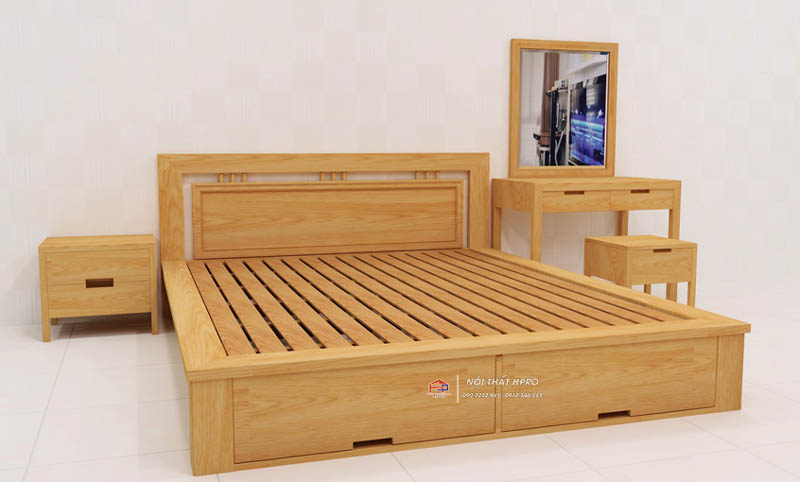 Top 10 mẫu giường gỗ sồi nga đẹp, giá rẻ tại Nội Thất Hpro 