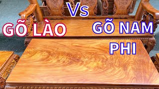Gõ Đỏ Lào thường tốt hơn về chất lượng, độ cứng, màu sắc và vân gỗ