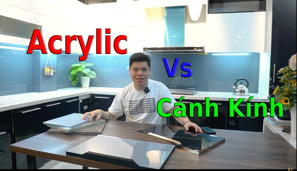 So sánh Bề mặt vật liệu Cánh Acrylic với Cánh Kính 