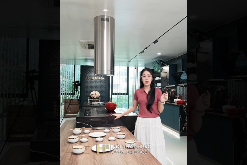 Quy cách kích thước bàn đảo bếp kết hợp bàn ăn