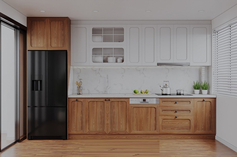 Tủ bếp cánh sơn Inchem có độ bền màu và mịn màng cao