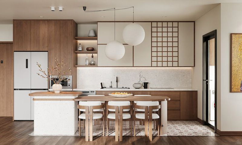 Mẫu 1: Mẫu nhà bếp tối giản phong cách Minimalism