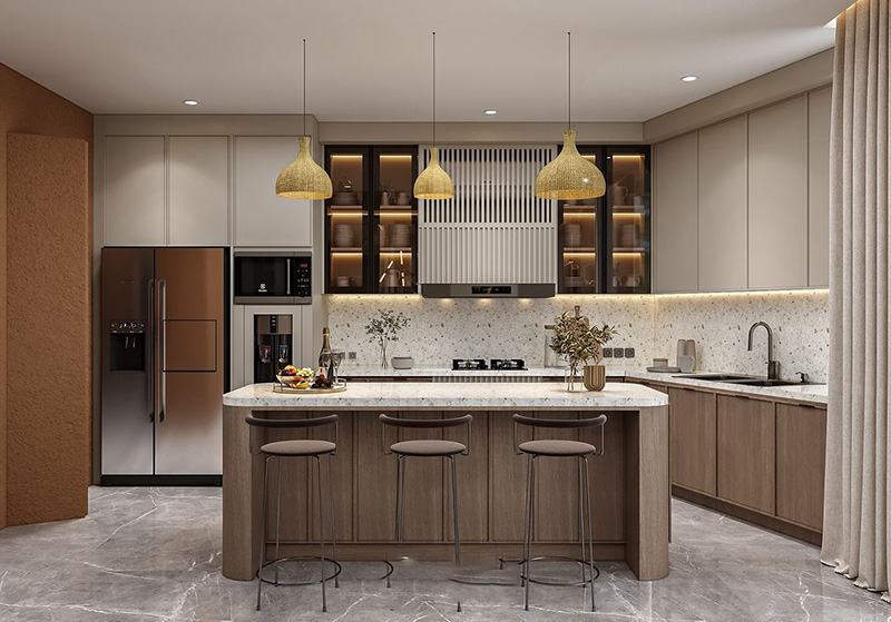 Mẫu 5: Mẫu nhà bếp luxury hiện đại