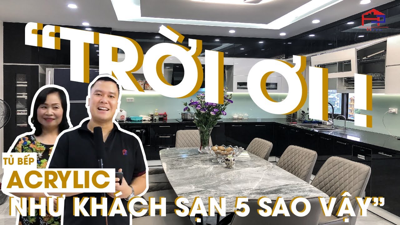 Mẹ chị Yến - Nguyễn Trãi rất hài lòng, mãn nguyện với bộ tủ bếp Acrylic thùng inox 304 của Hpro 