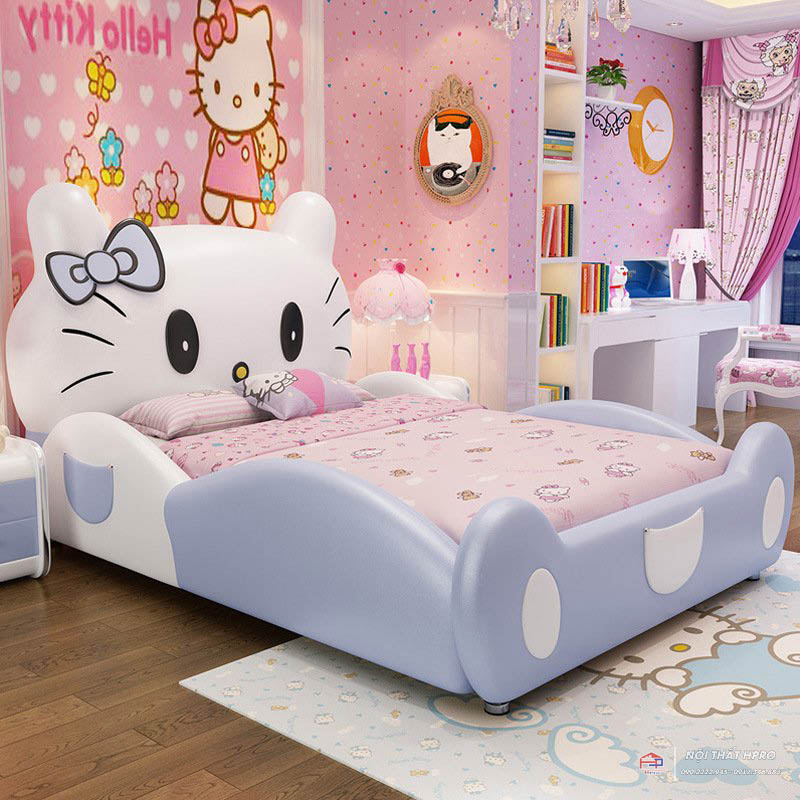 Với nội thất phòng ngủ hello kitty, bạn sẽ tìm thấy một không gian đầy màu sắc và cảm giác không gian. Màu hồng dịu dàng cùng với các hình ảnh đáng yêu của nhân vật phim hoạt hình sẽ tạo ra một không gian độc đáo và khác biệt, đem lại cho bạn cảm giác thư thái và sự tiện nghi.