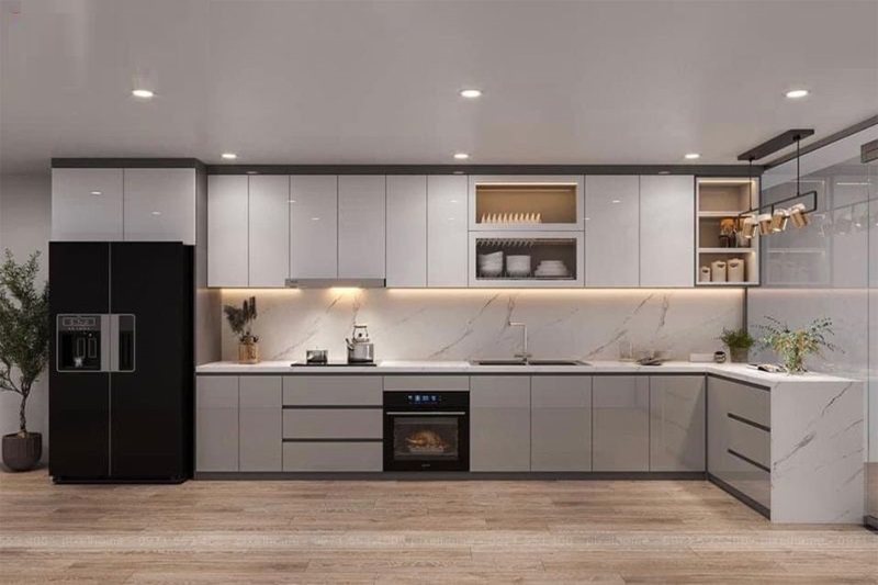 Showroom tủ bếp Acrylic Hpro trưng bày đa dạng sản phẩm