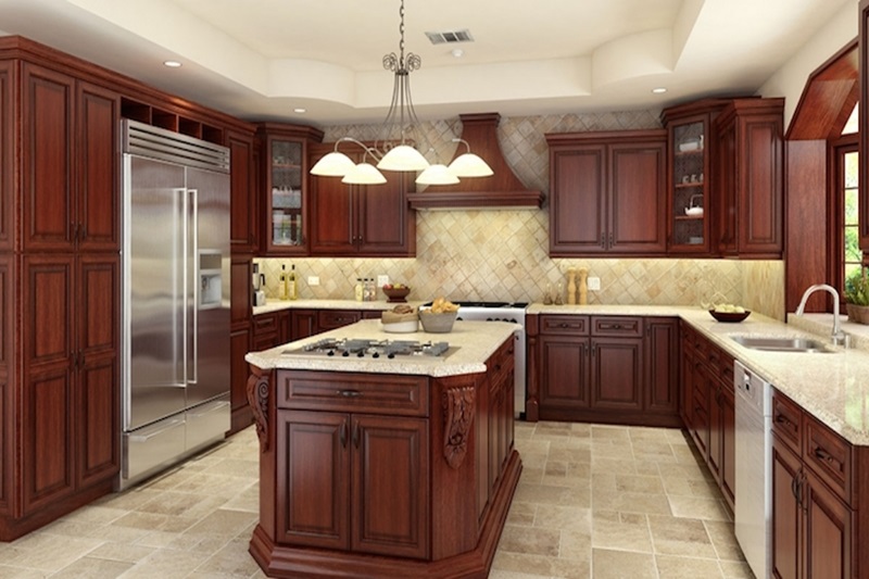 Showroom tủ bếp gỗ hương Hpro trưng bày sản phẩm thật 100%