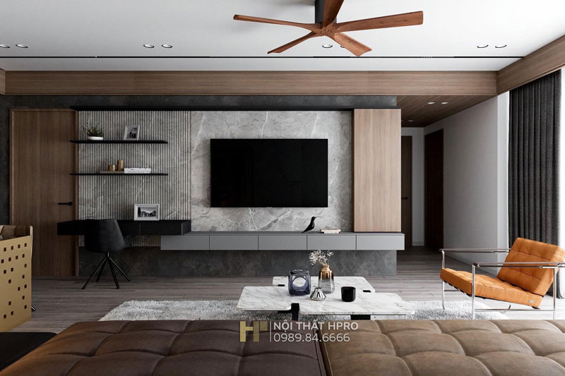 Mẫu thiết kế kệ tivi phong cách hiện đại cho phòng khách