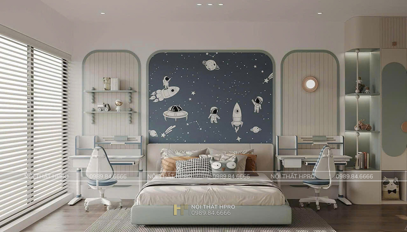 Thiết kế phòng ngủ trẻ em độc đáo cho 2 bé cùng giới Thiết kế phòng ngủ trẻ em độc đáo cho 2 bé cùng giới