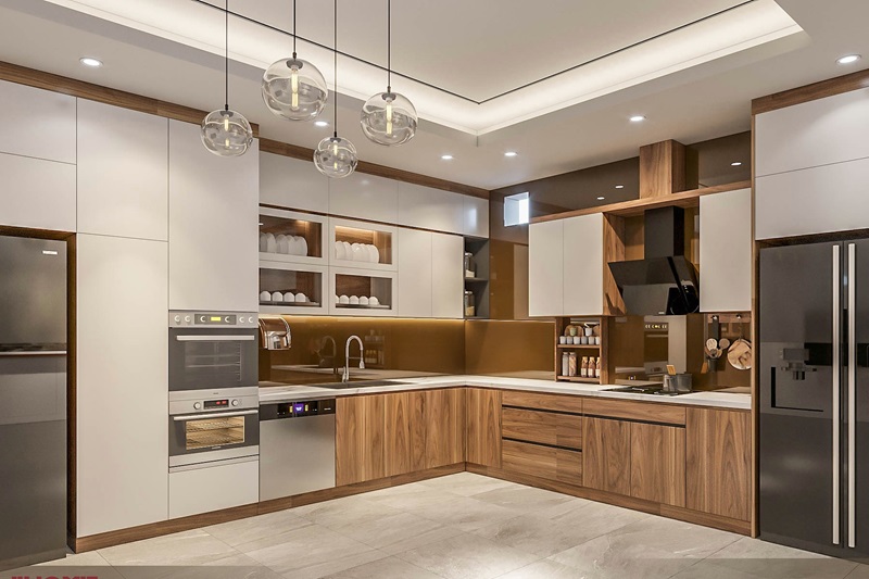 Mẫu tủ Acrylic trắng phong cách tân cổ điển