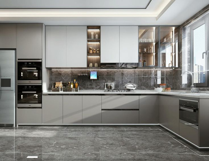 Đa dạng các tông màu xám cho tủ bếp