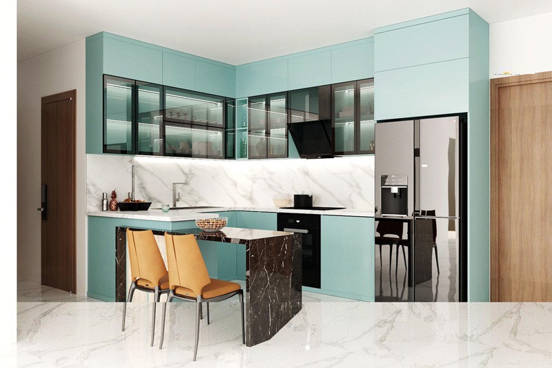 Mẫu tủ bếp tạo không gian lãng mạn, ấm áp