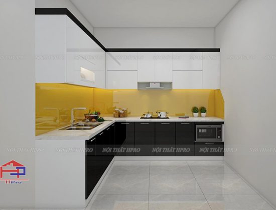 Tủ bếp acrylic TBAC22 nhà chị Ly BắcKạn