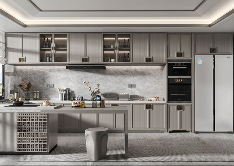 Mẫu 21: Cánh acrylic + thùng tủ melamine đồng màu