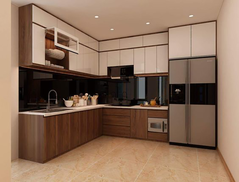 Tủ bếp gỗ công nghiệp hiện đại