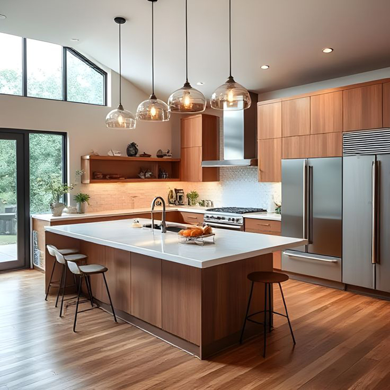 Mẫu 9: Tủ bếp tối ưu lưu trữ cho gia đình đông người