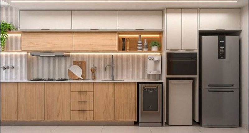 Mẫu 10: Cánh kính màu gỗ thiết kế theo phong thủy