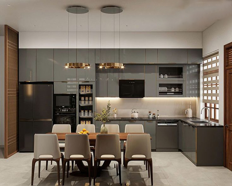 Mẫu 9: Xám phong cách luxury hiện đại