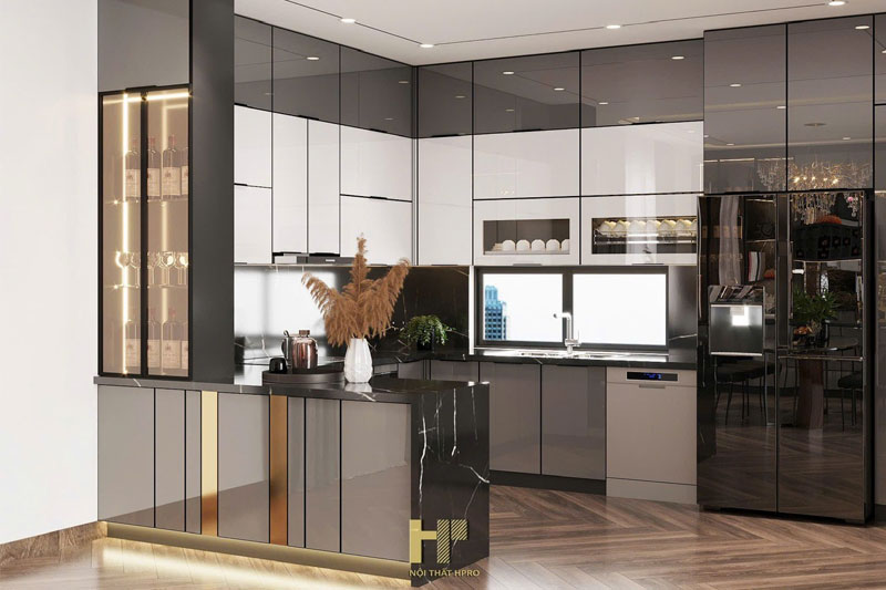 Tủ bếp cánh kính cường lực thùng inox 304 TBCK02 bền đẹp cho gian bếp hiện đại Việt Trì, Phú Thọ Tủ bếp cánh kính cường lực thùng inox 304 TBCK02 bền đẹp cho gian bếp hiện đại Việt Trì, Phú Thọ