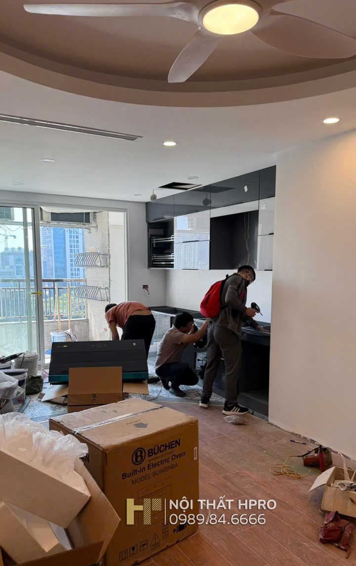 tủ bếp cánh kính tbck03