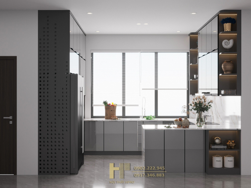 Thiết kế bếp có cửa sổ giúp không gian sáng thoáng