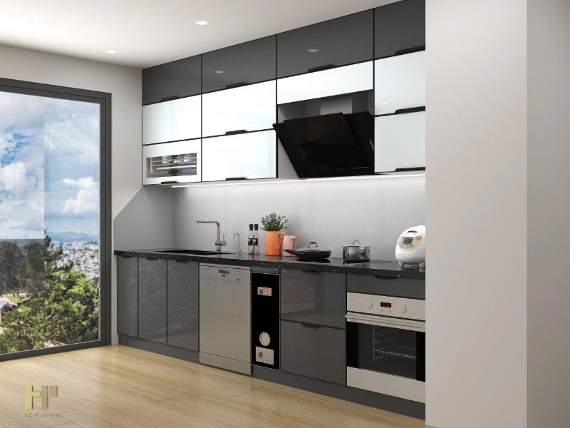 Bếp nhỏ có cửa sổ giúp tăng độ thoáng