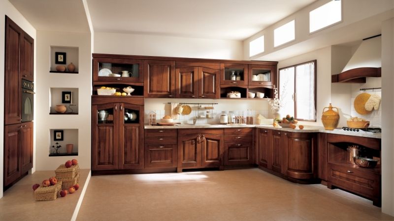 15 mẫu tủ bếp gỗ Hương chữ L sang trọng và bền đẹp nhất