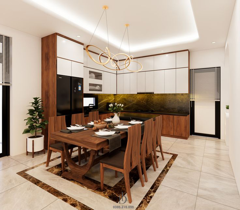 Mẫu 6: Chữ L nhà phố, tối ưu góc và lối đi