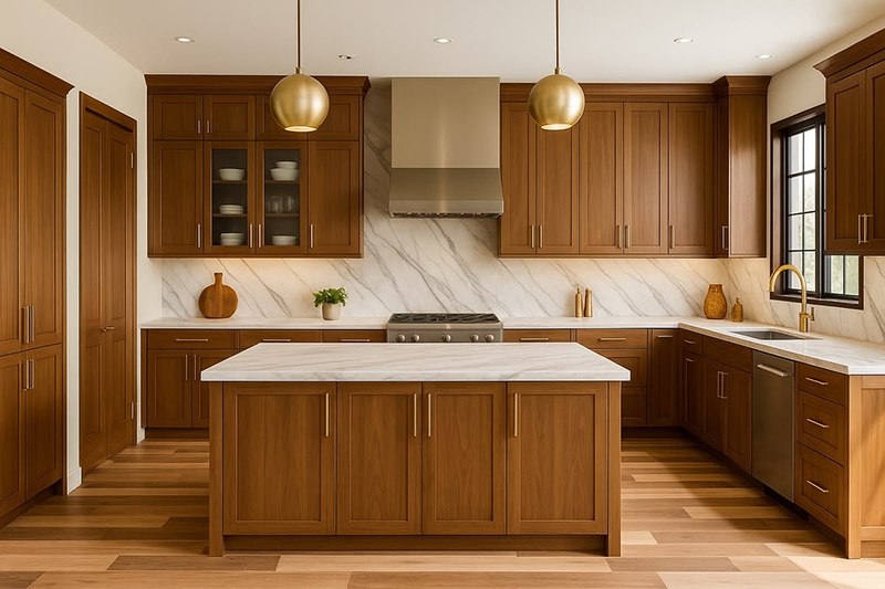 Mẫu 22: Óc chó với khung inox/kim loại đen mờ (semi-industrial)