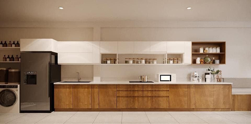 Mẫu 7: Sồi Mỹ với sơn trắng (two-tone)