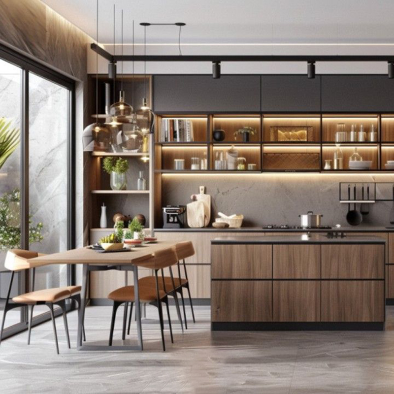 Mẫu 13: Chữ I và tủ trên kính sọc (fluted glass)