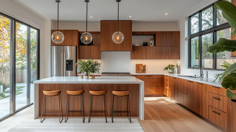 Mẫu 24: Đảo bếp kiêm quầy bar mini