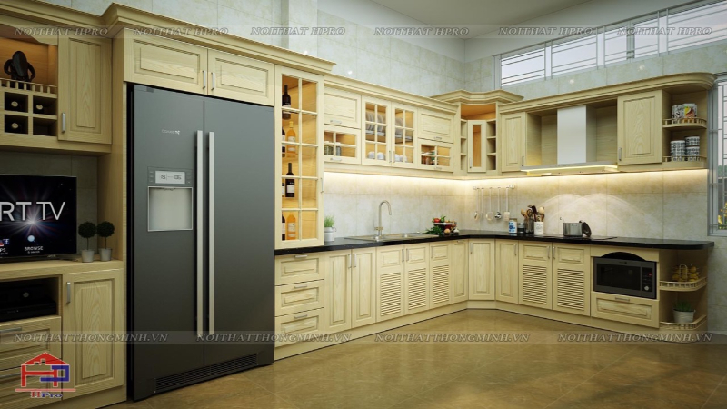 Tủ bếp chữ L giải pháp phổ biến cho mọi không gian