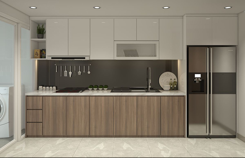 Mẫu 4: Tủ bếp gỗ công nghiệp chống ẩm