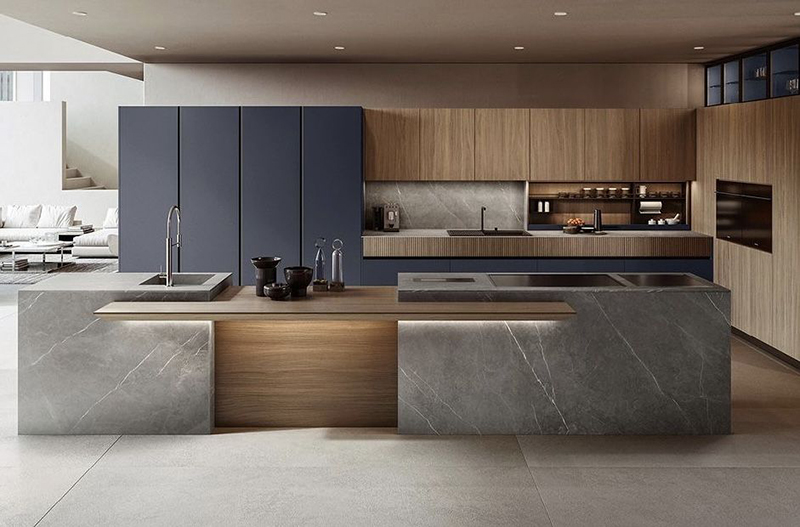 Mẫu 6: Tủ bếp kết hợp khoang lưu trữ lớn