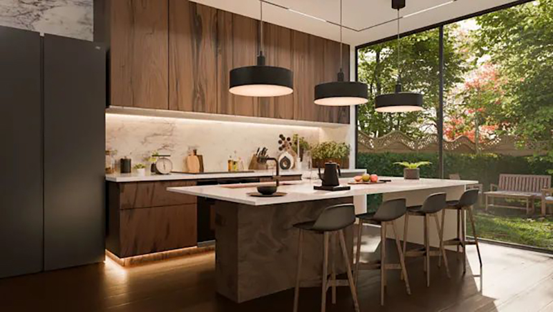 15 mẫu tủ bếp inox cánh gỗ đẹp, sang trọng và hiện đại