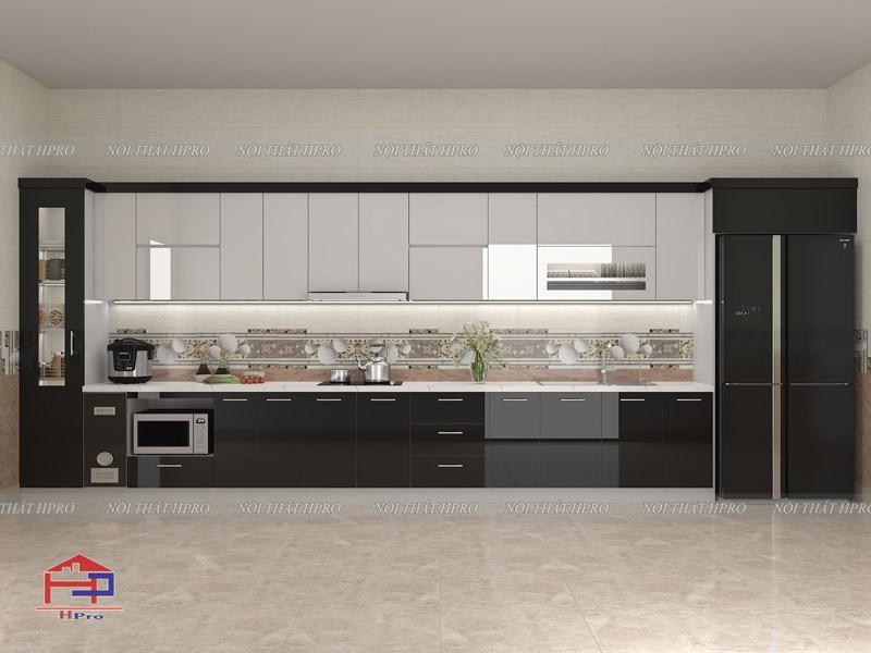 Tủ bếp Inox cánh Acylic