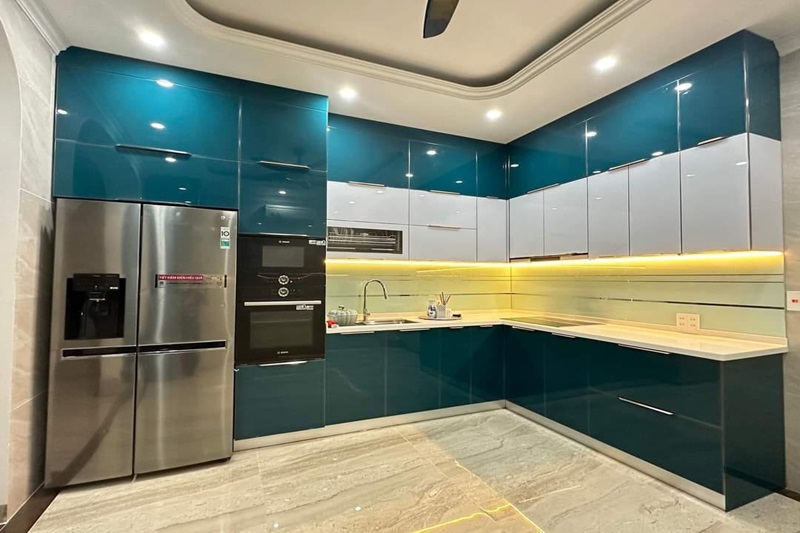 Mẫu tủ bếp cho nhà phố, chung cư thích sự tinh gọn