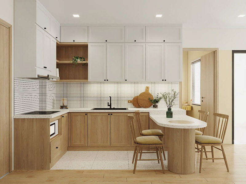 Mẫu 10: Tủ bếp nhỏ phong cách Minimalism
