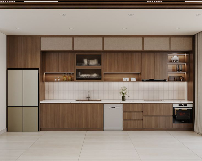 Tủ bếp tân cổ điển đẹp và tiện dụng