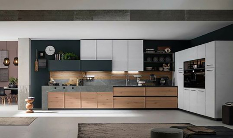 Mẫu 15: Tủ bếp gỗ công nghiệp cao cấp chống ẩm