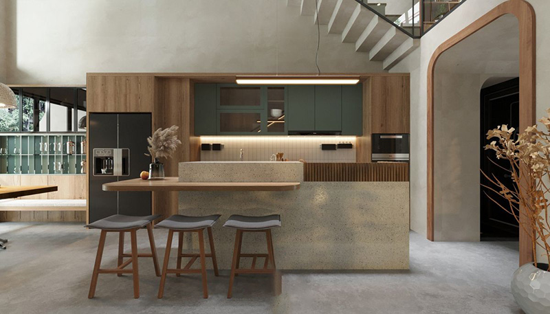 Mẫu 4: Tủ bếp thông minh kết hợp pantry hiện đại