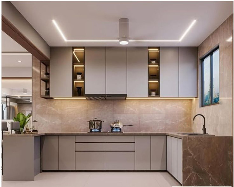 Mẫu 6: Tủ bếp Laminate chống trầy