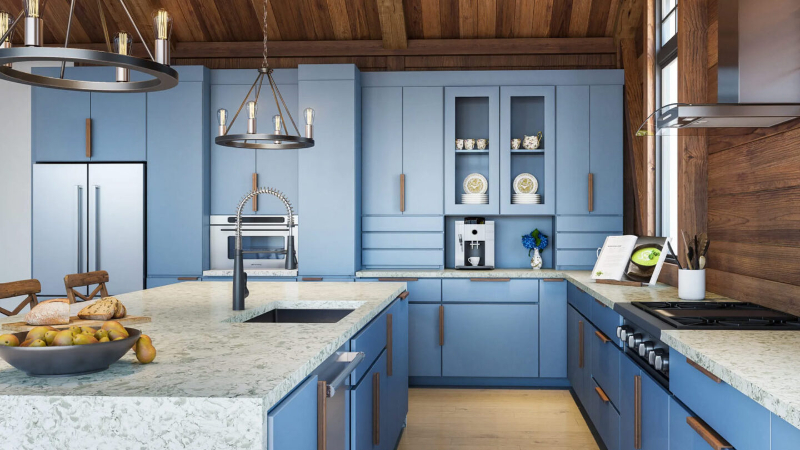 Các yếu tố ảnh hưởng đến giá tủ bếp xanh Coban