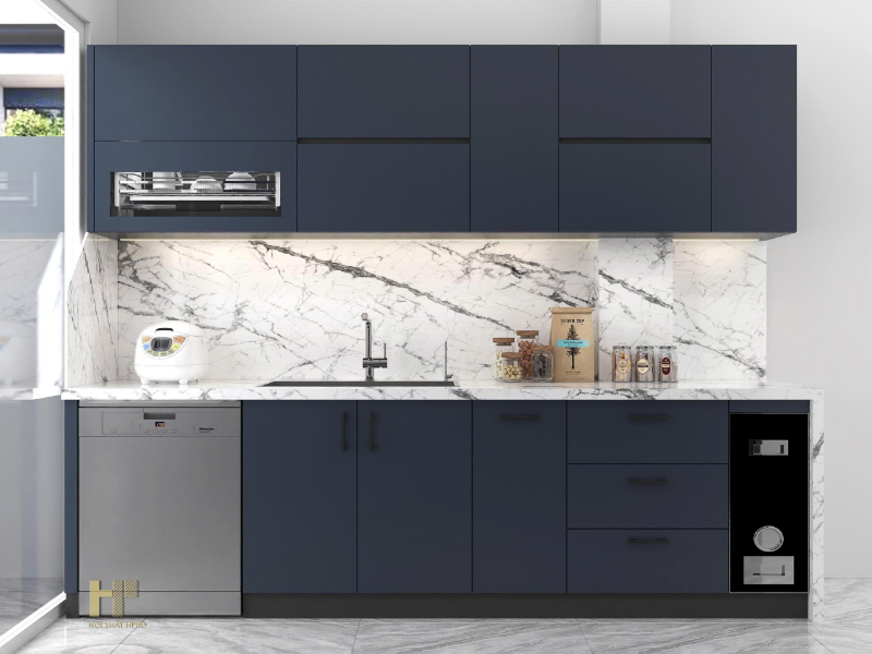 20 mẫu tủ bếp màu xanh Coban đẹp được ưa chuộng nhất