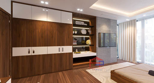 Tủ quần áo gỗ óc chó hiện đại, đẹp 100% chuẩn Bắc Mỹ 