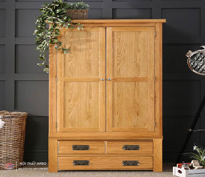 BST mẫu tủ quần áo gỗ sồi nga đẹp, tiện nghi nhất hiện nay