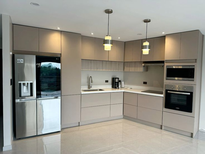 Tủ bếp inox sơn tĩnh điện dễ dàng vệ sinh