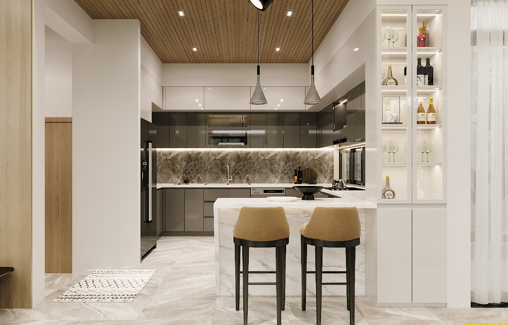 Xu hướng bếp ăn nhanh hiện đại tập trung vào thiết kế mở kết nối không gian